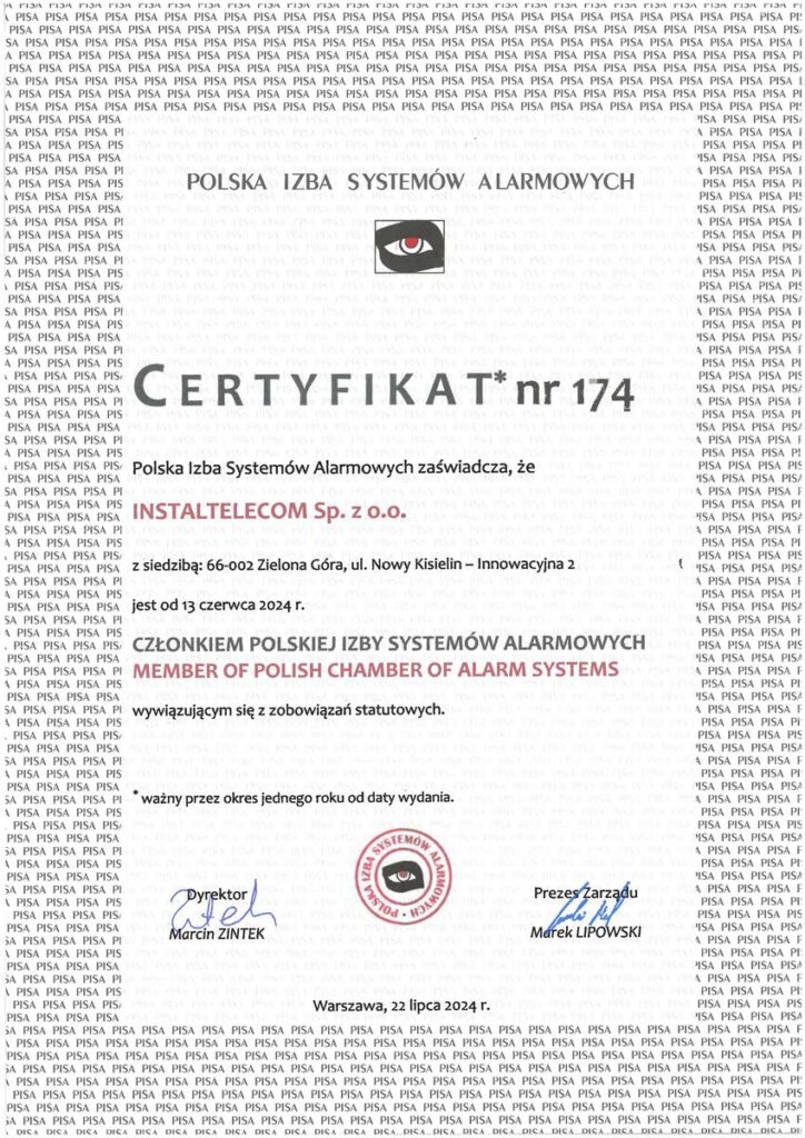 Certyfikat członka PISA