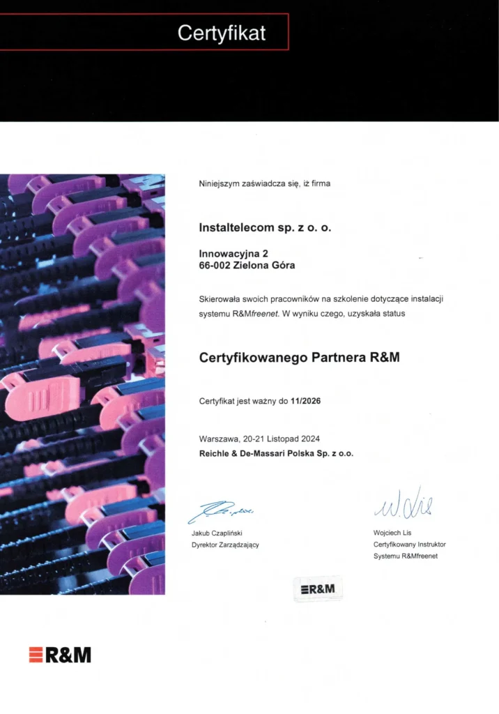 Certyfikat partnera R&M